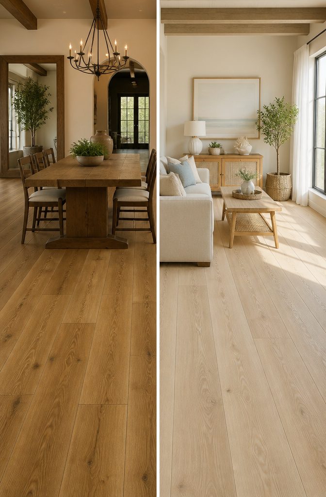 Cairo Oak and Blonde Oak showcasing their color differences.