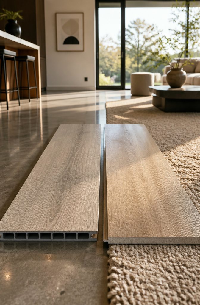 Cairo Oak and Blonde Oak planks placed side by side.