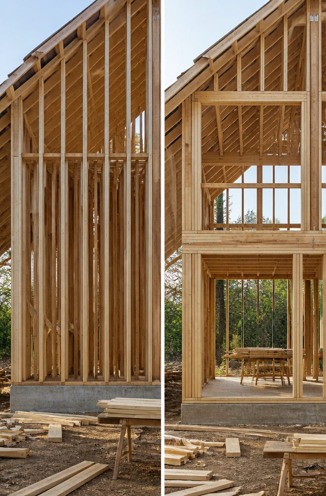 Wood Framing Wall: From Lumber Selection to Interior Finish 10 Illustration of platform framing method with labeled components.
